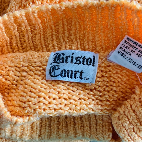 Vintage 80’s/90’s Peach Mock Neck Sweater Sz Large - Picture 5 of 6